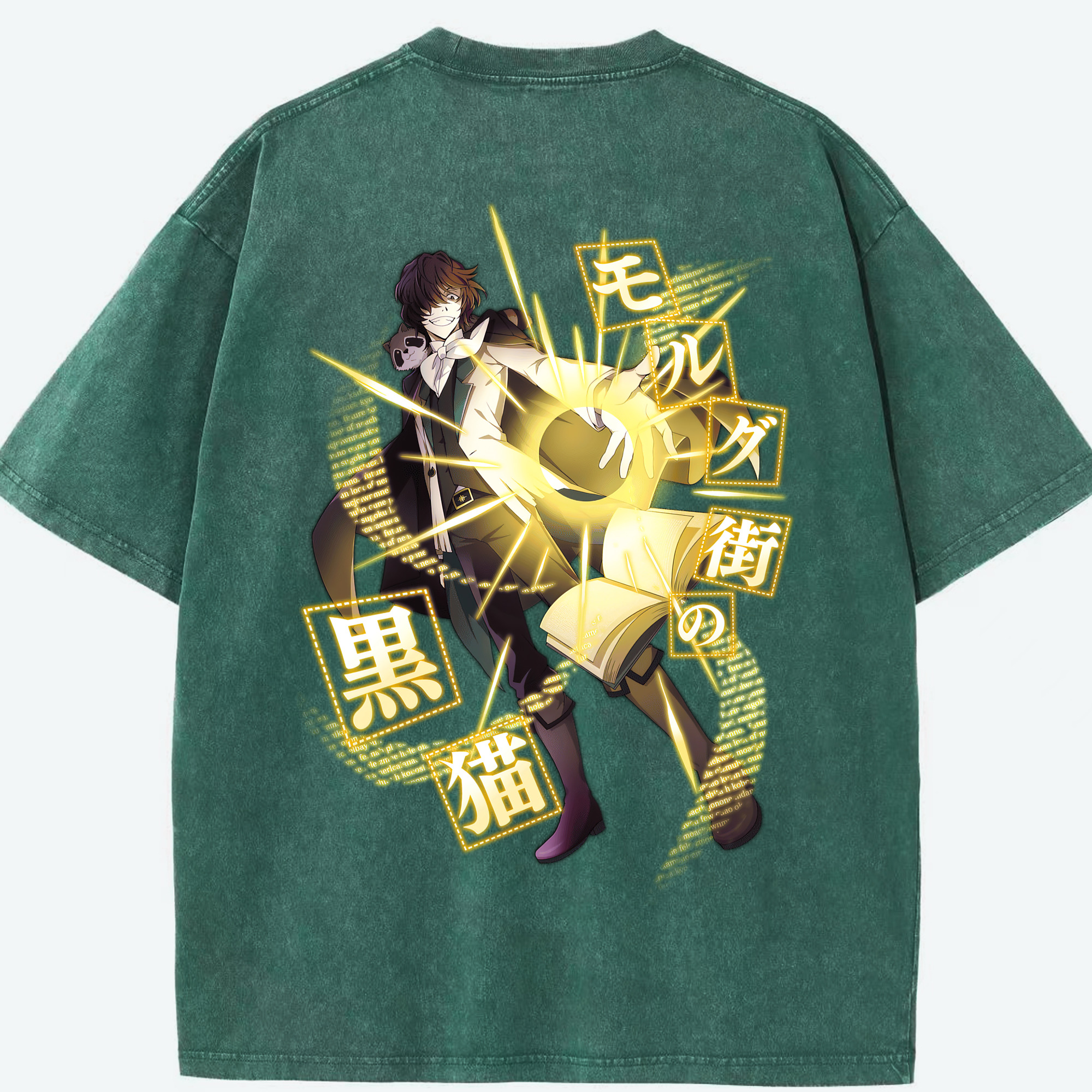（画像用） 文豪ストレイドッグス Bungo Stray Dogs 綿100% ヴィンテージ風 半袖Tシャツ（背面プリント）